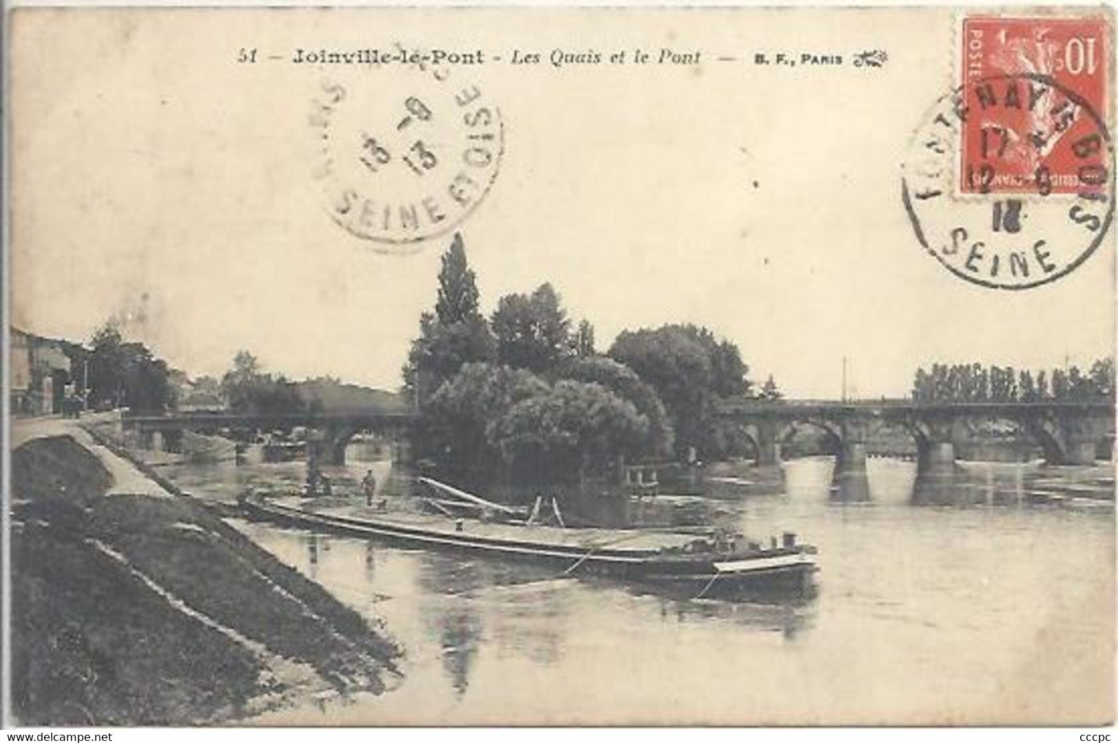 CPA Joinville-le-Pont Les Quais et le Pont - Péniche