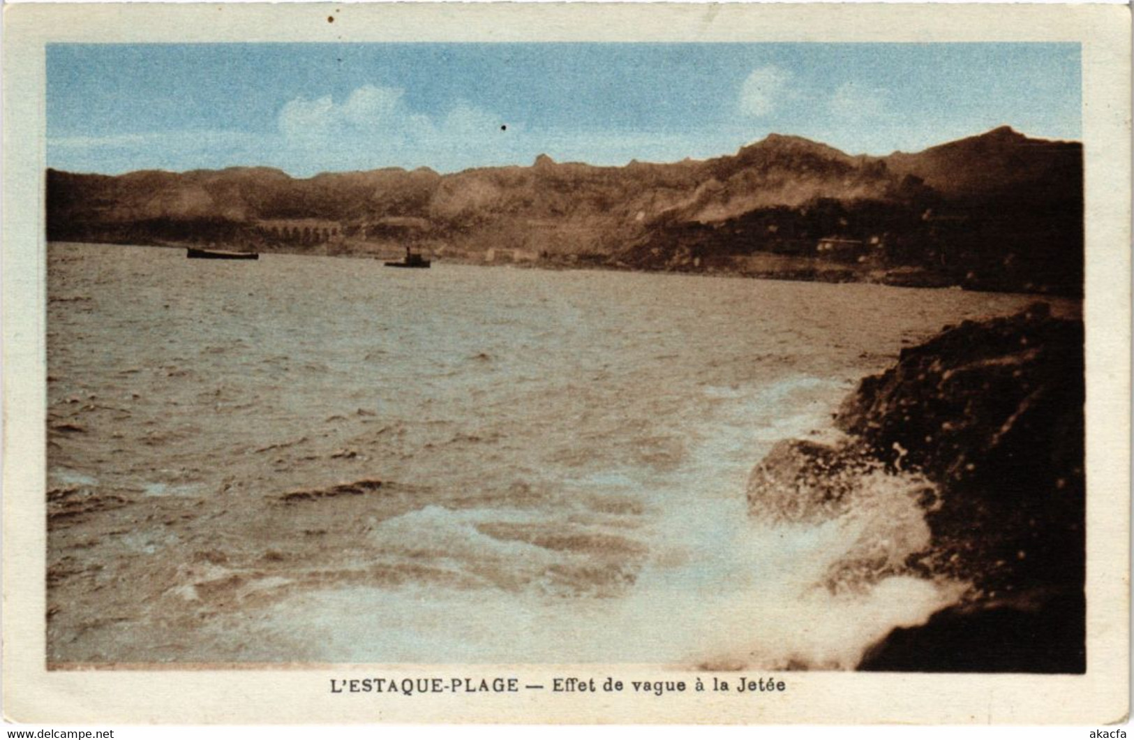 CPA L'ESTAQUE L'ESTAQUE-PLAGE - Effet de Vague a la Jetee (1258925)