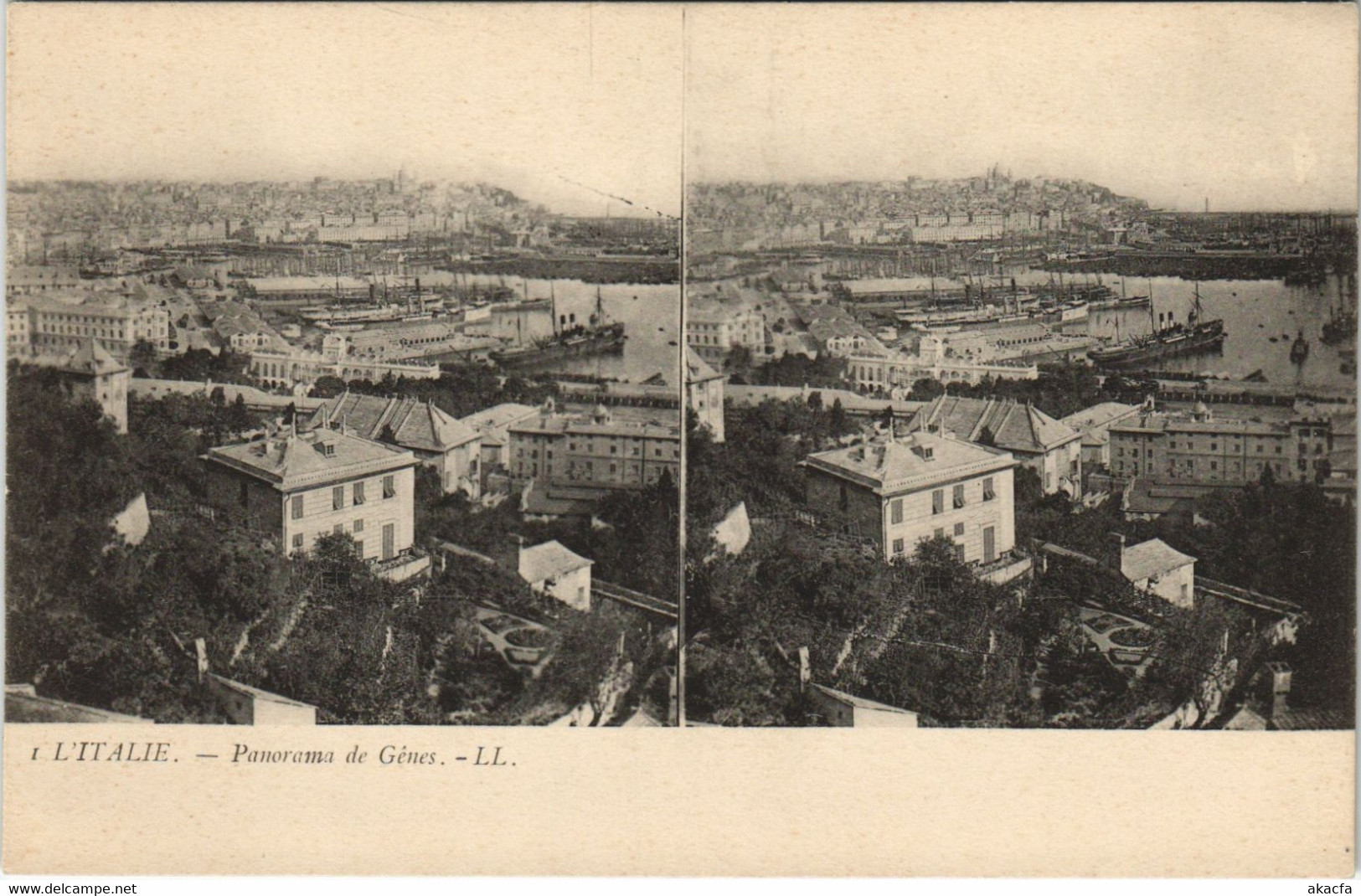 CPA L'Italie Panorama de Genes STEREO GENOA LIGURIA ITALY (809125)