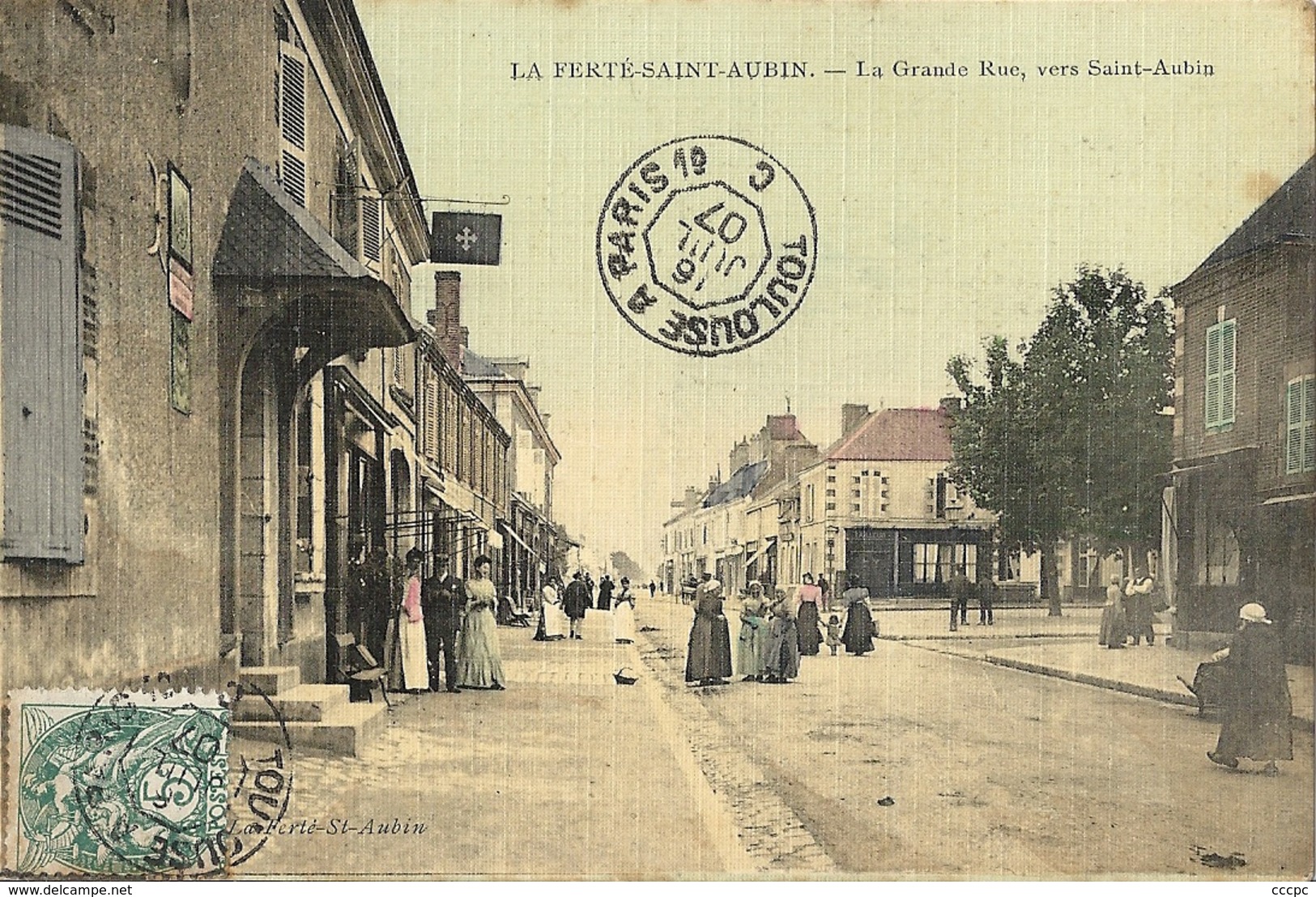 CPA La Ferté St-Aubin La Grande Rue vers Saint-Aubin