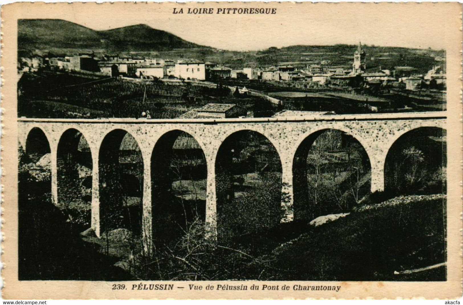 CPA La Loire Pitt.-PÉLUSSIN - Vue de PÉLUSSIN du Pont de Charantonay (510200)