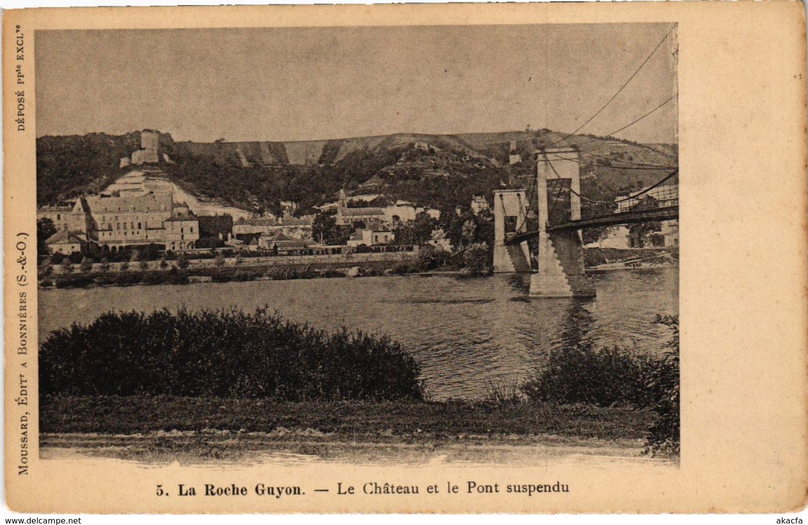 CPA LA ROCHE-GUYON - Le Chateau et le Pont suspendu (107291)