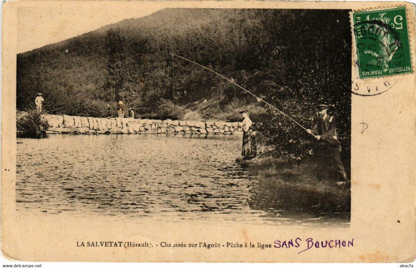 CPA La SALVETAT Chaussée sur l'Agout Peche a la ligne (686595)