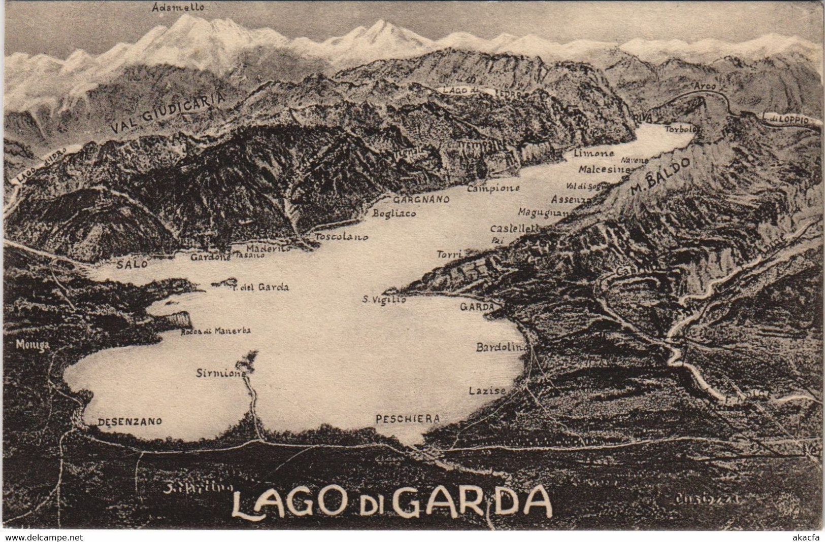 CPA Lago di GARDA Map TRENTINO-ALTO ADIGE ITALY (809090)