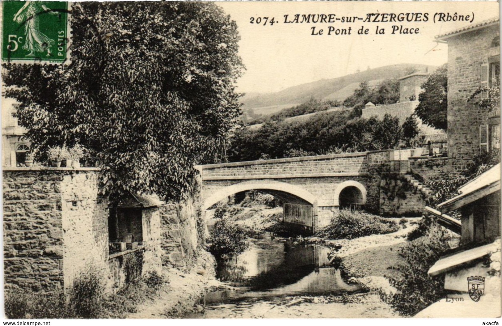 CPA Lamure-sur-Azergues - Le Pont de la Place (1036566)