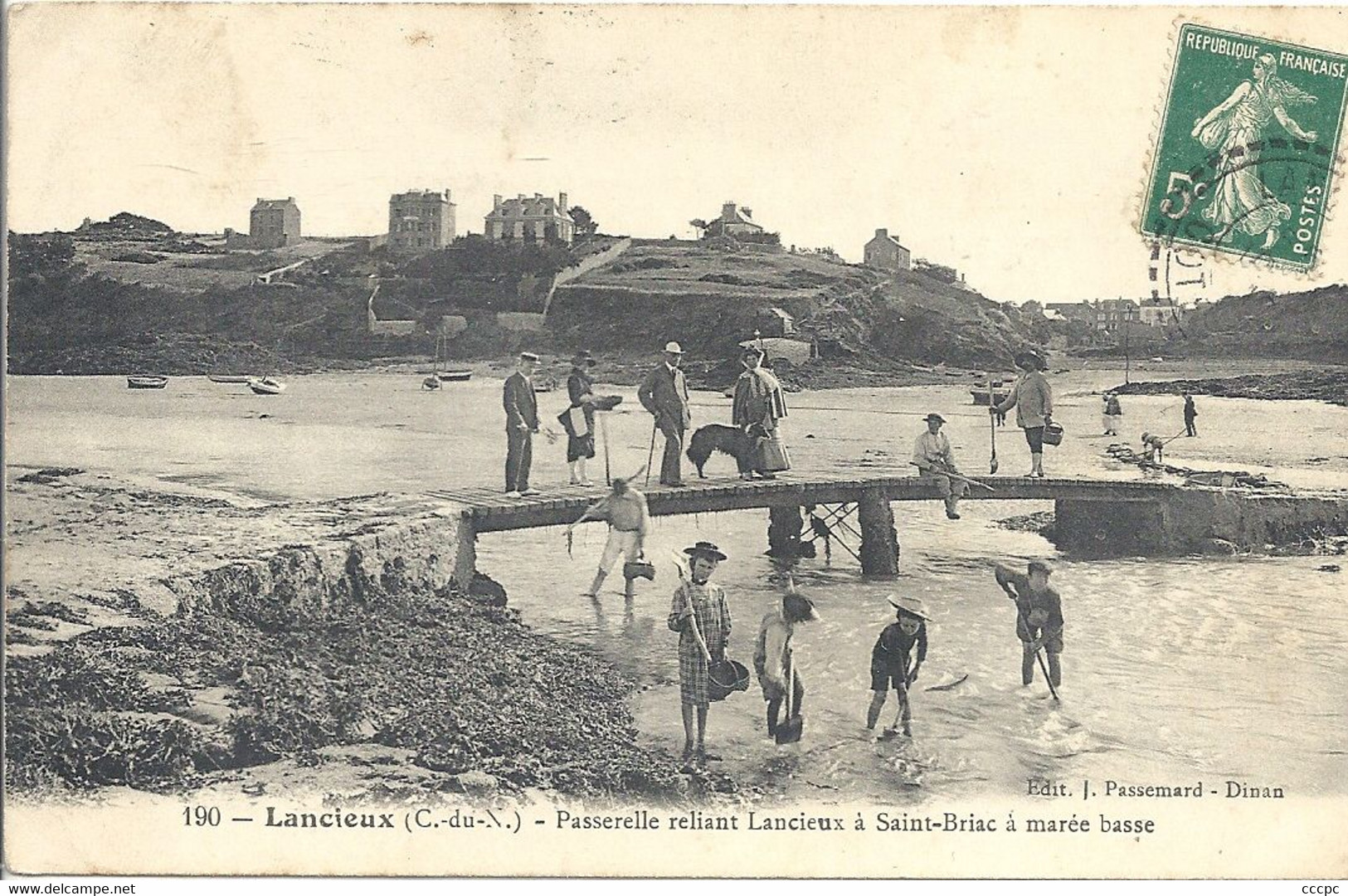 CPA Lancieux Passerelle reliant Lancieux à Saint-Briac à marée basse