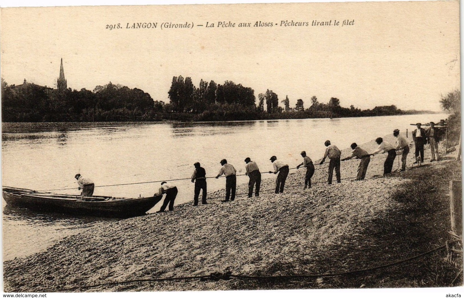 CPA LANGON - La peche aux aloses (193003)