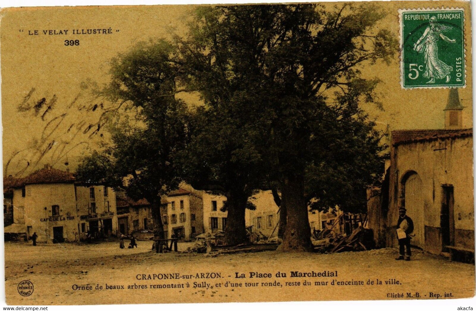 CPA Le VELAY Illustre - CRAPONNE-sur-ARZON - La Place du Marchedial (202952)