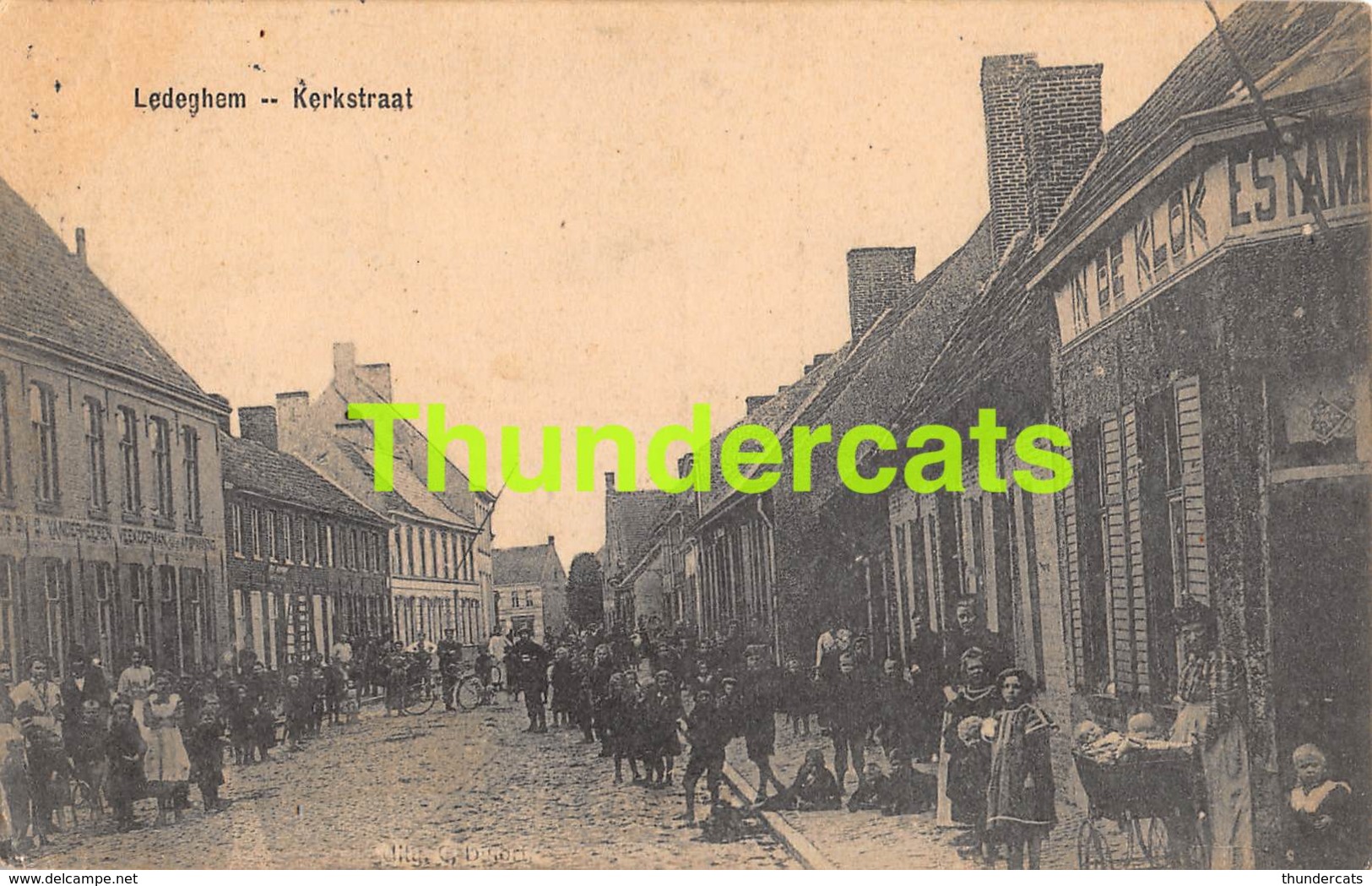 CPA LEDEGEM LEDEGHEM KERKSTRAAT FELDSPOSTKARTE 1915