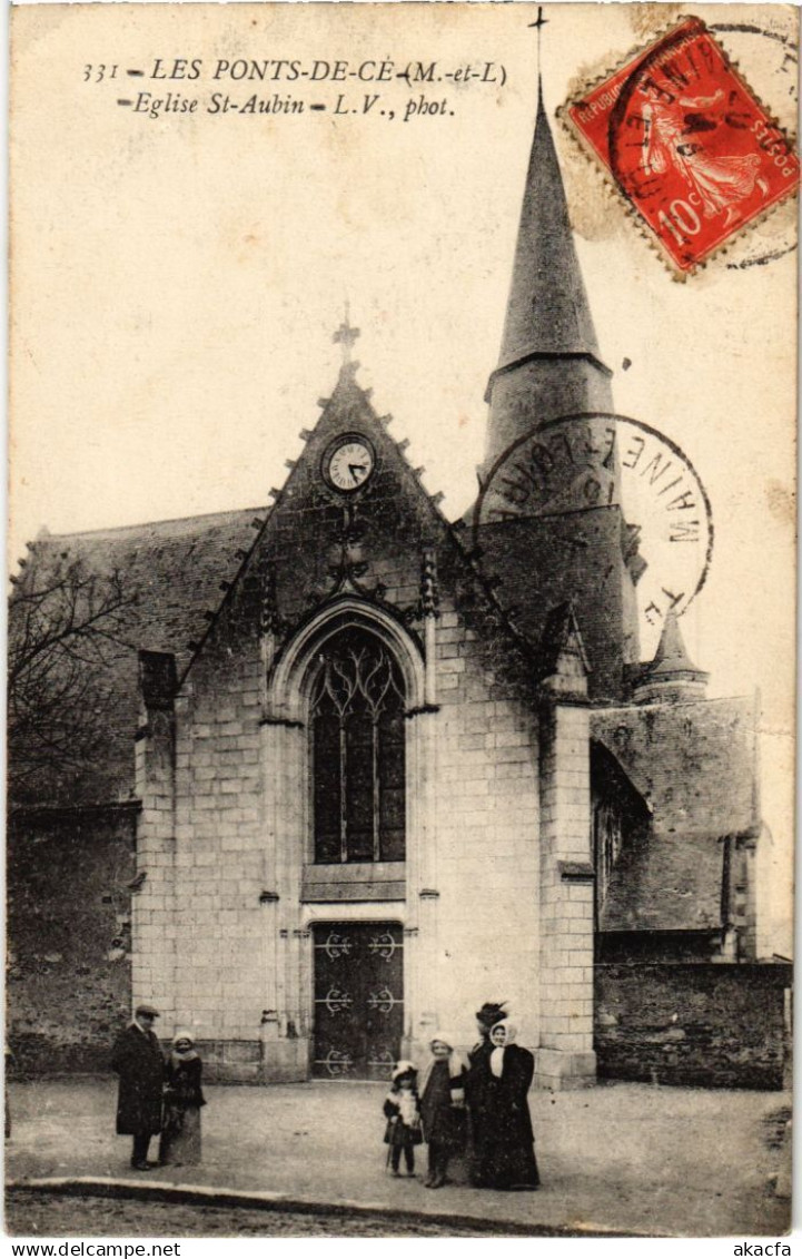 CPA LES PONTS-DE-CE Eglise St-Aubin (1272706)