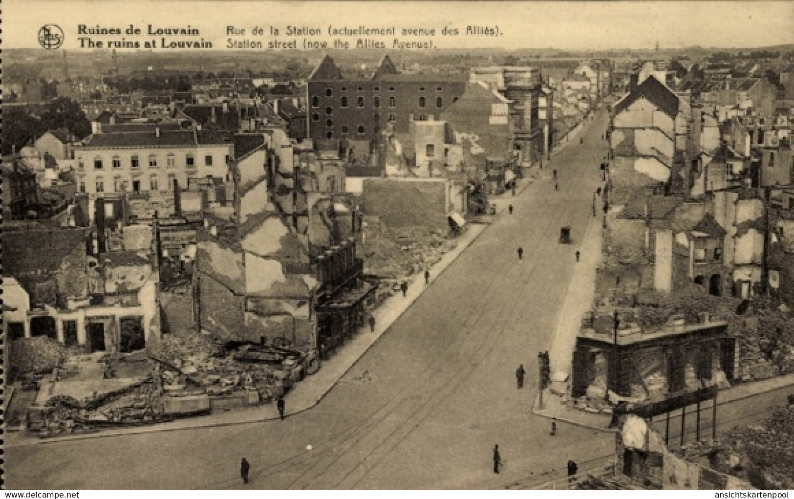 CPA Louvain Louvain Brabant Flamand, Ruines, Rue de la Station