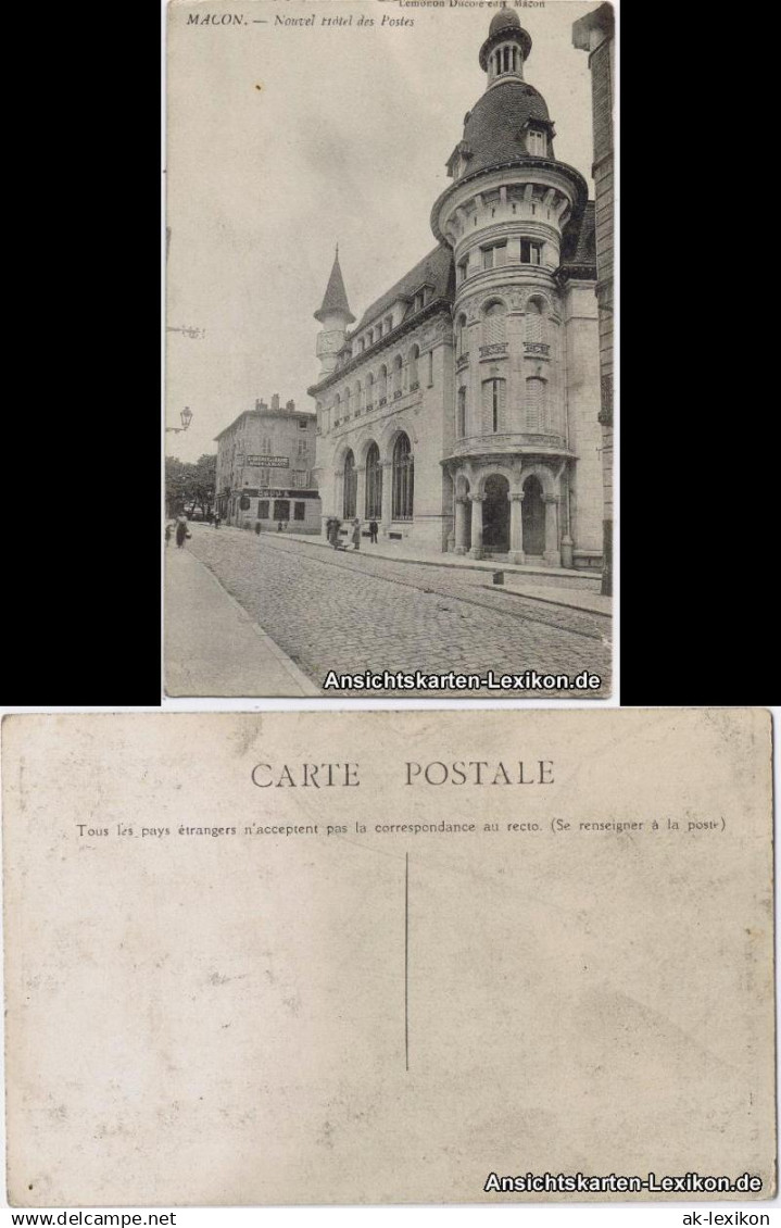 CPA Macon Mâcon Straßenpartie am Nouvel Hotel des Postes 1912