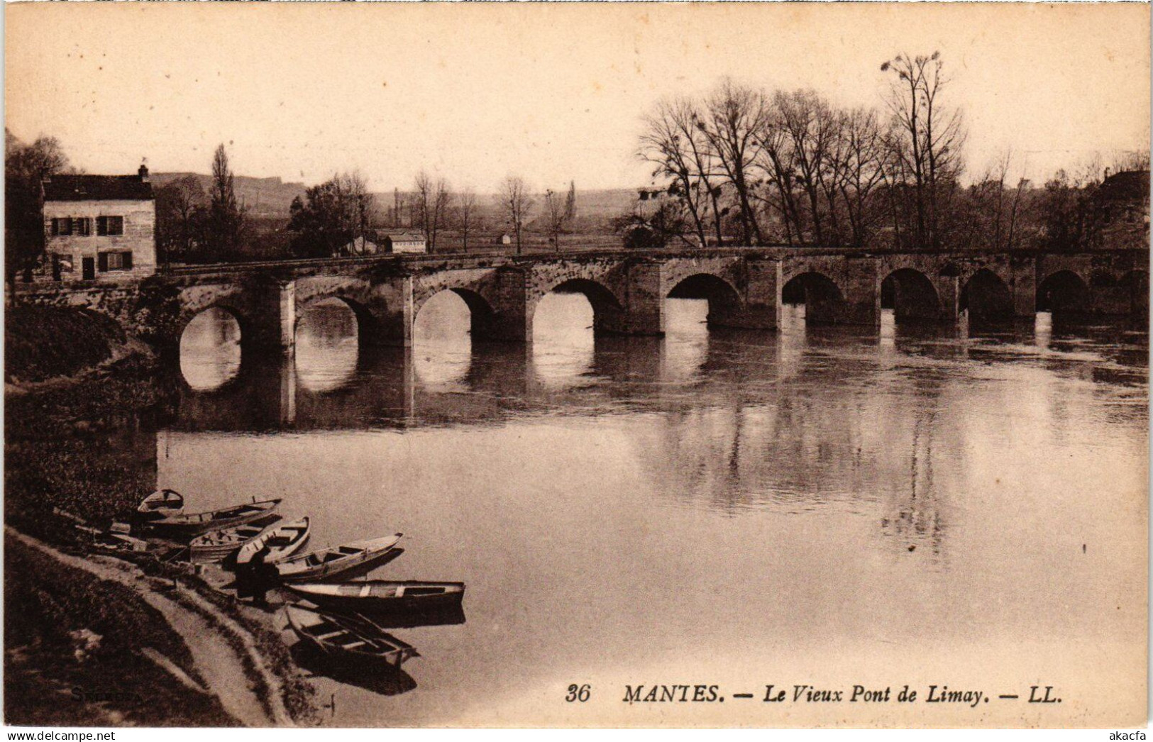 CPA MANTES-la-JOLIE LIMAY - Le Vieux Pont de Limay (1385371)