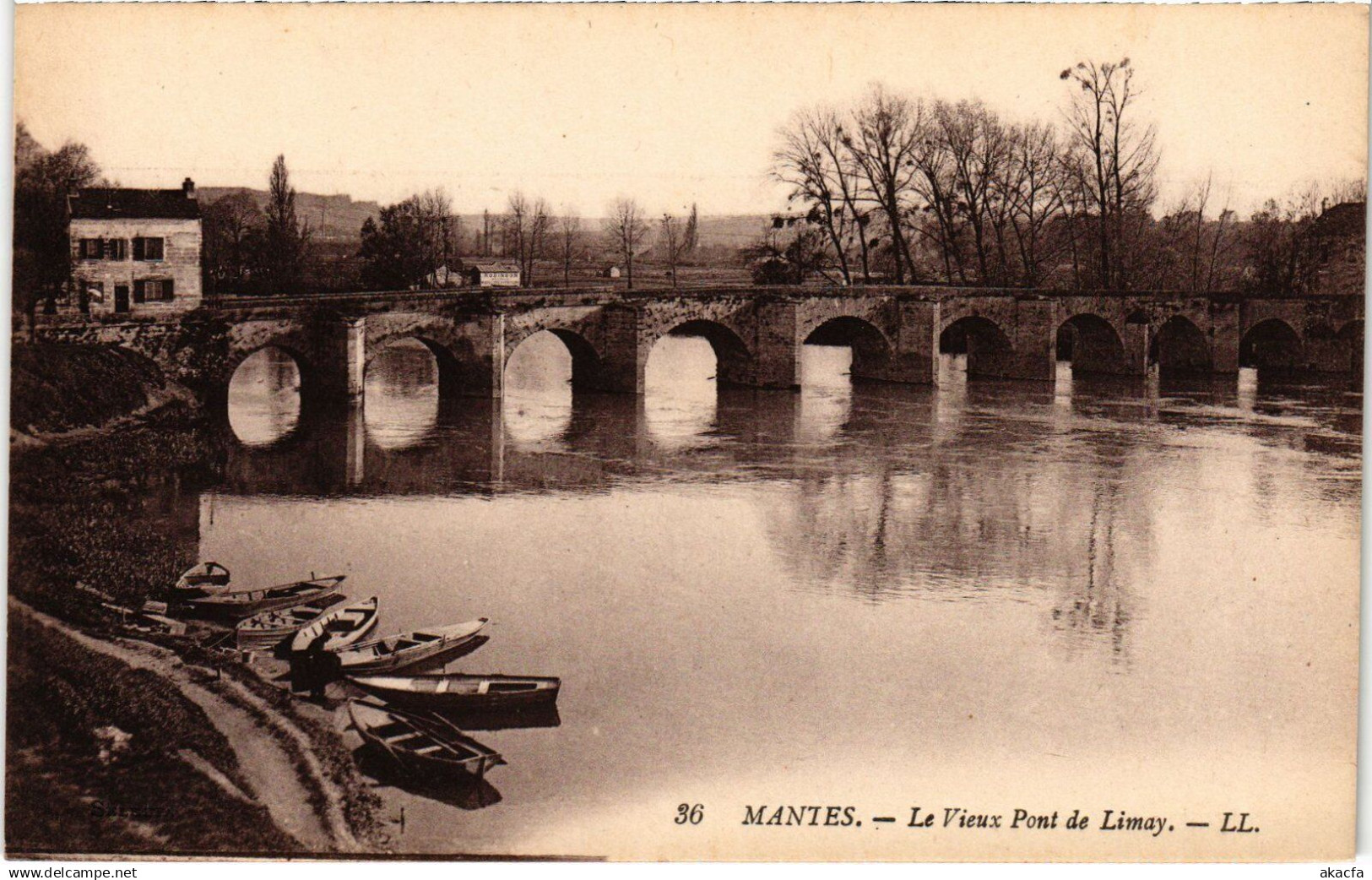 CPA MANTES-la-JOLIE LIMAY - Le Vieux Pont de Limay (1385372)