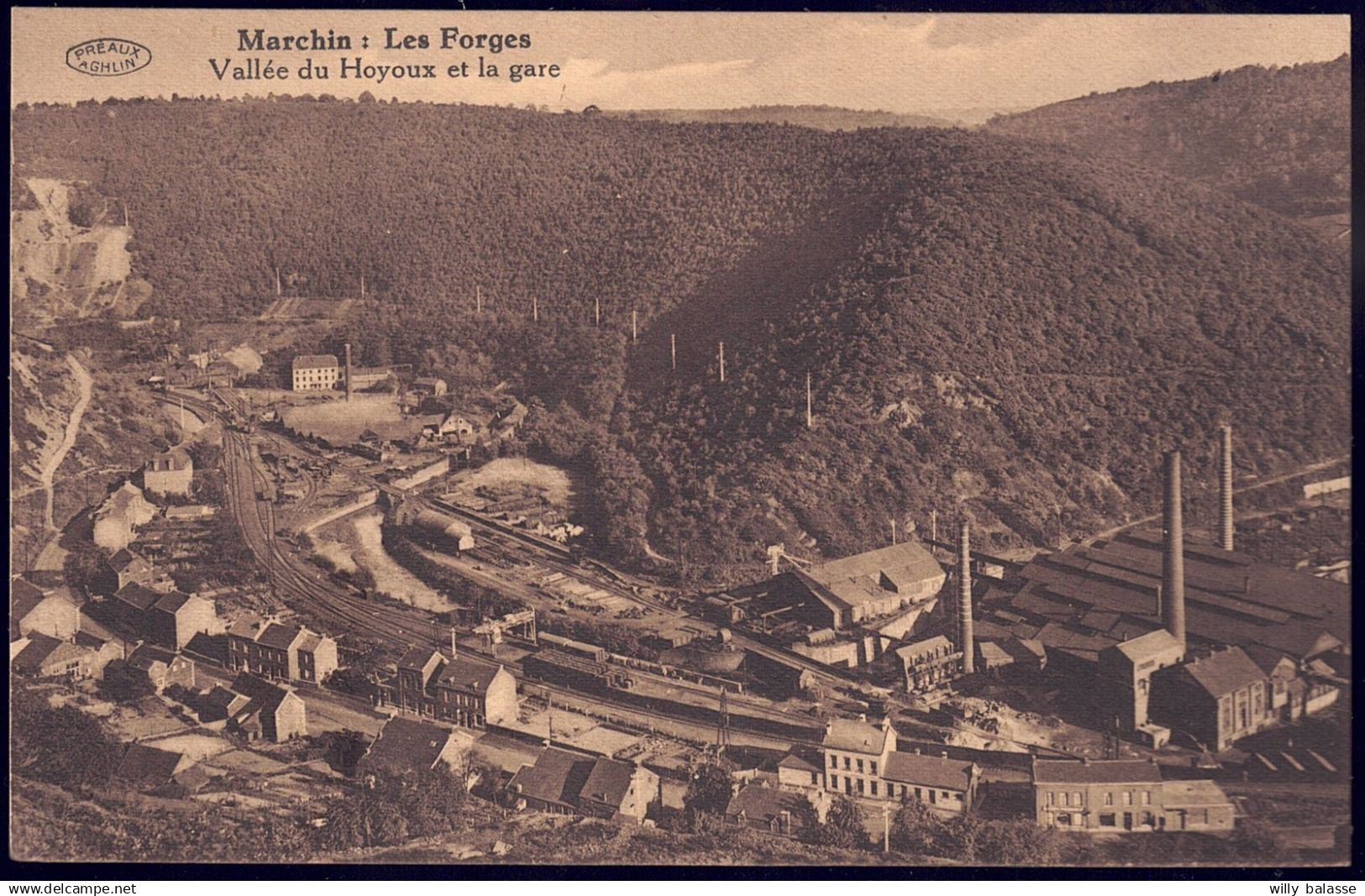 +++ CPA - MARCHIN - Les Forges - Vallée du Hoyoux et la Gare  //