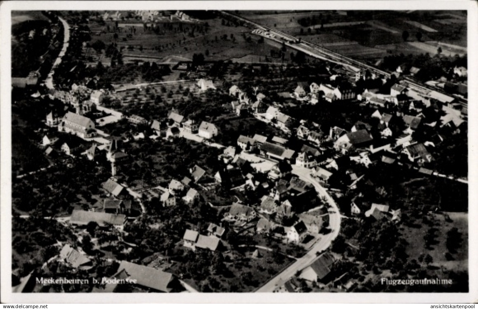 CPA Meckenbeuren in Oberschwaben Württemberg, Fliegeraufnahme