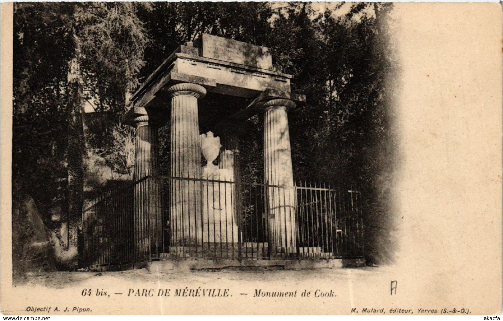 CPA MEREVILLE - Parc de Méréville - Monument de Cook (488930)