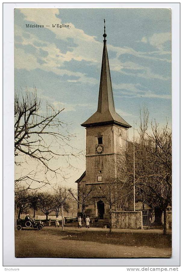 cpa MEZIERES l´église - voiture et jeunes gens - 10709 allasia salina