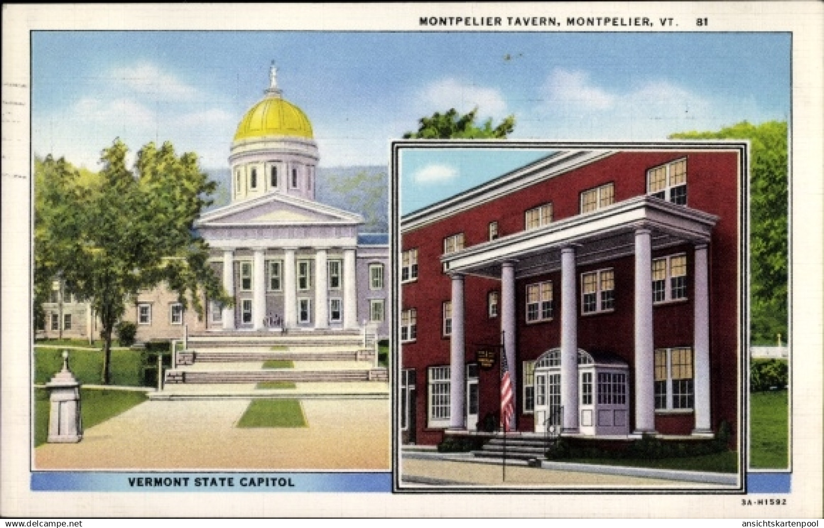 CPA Montpelier Vermont USA, State Capitol, Montpelier Tavern