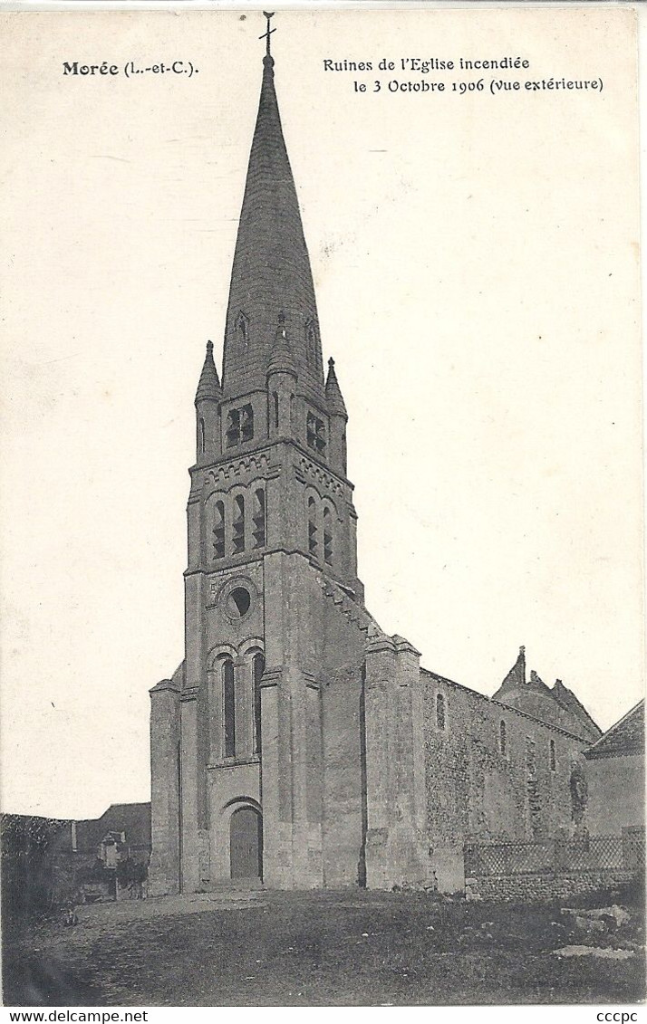 CPA Morée Ruines de l'Eglise incendiée le 3 Octobre 1906