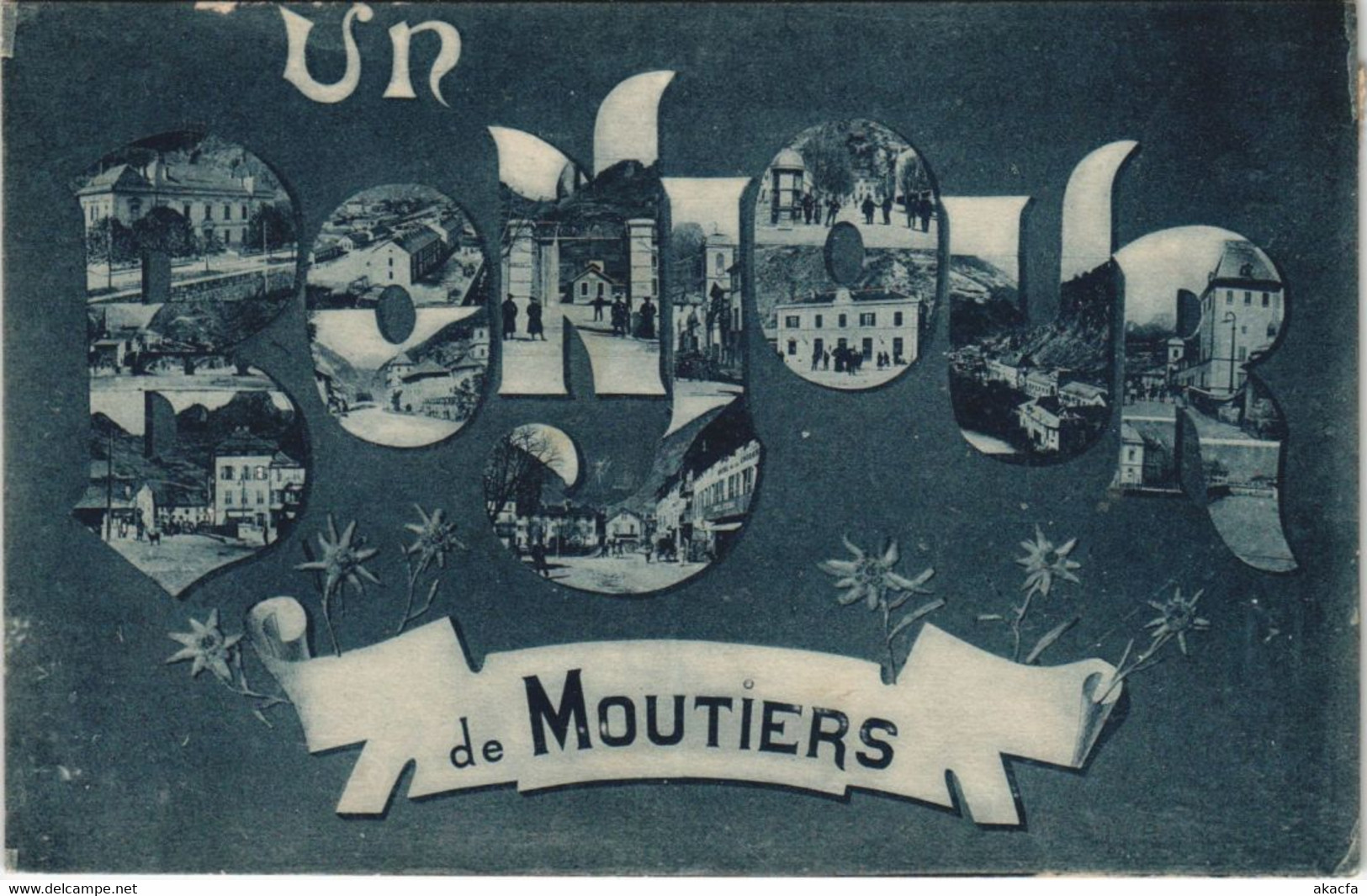 CPA MOUTIERS Un Bonjour de Moutiers - Scenes (1194904)