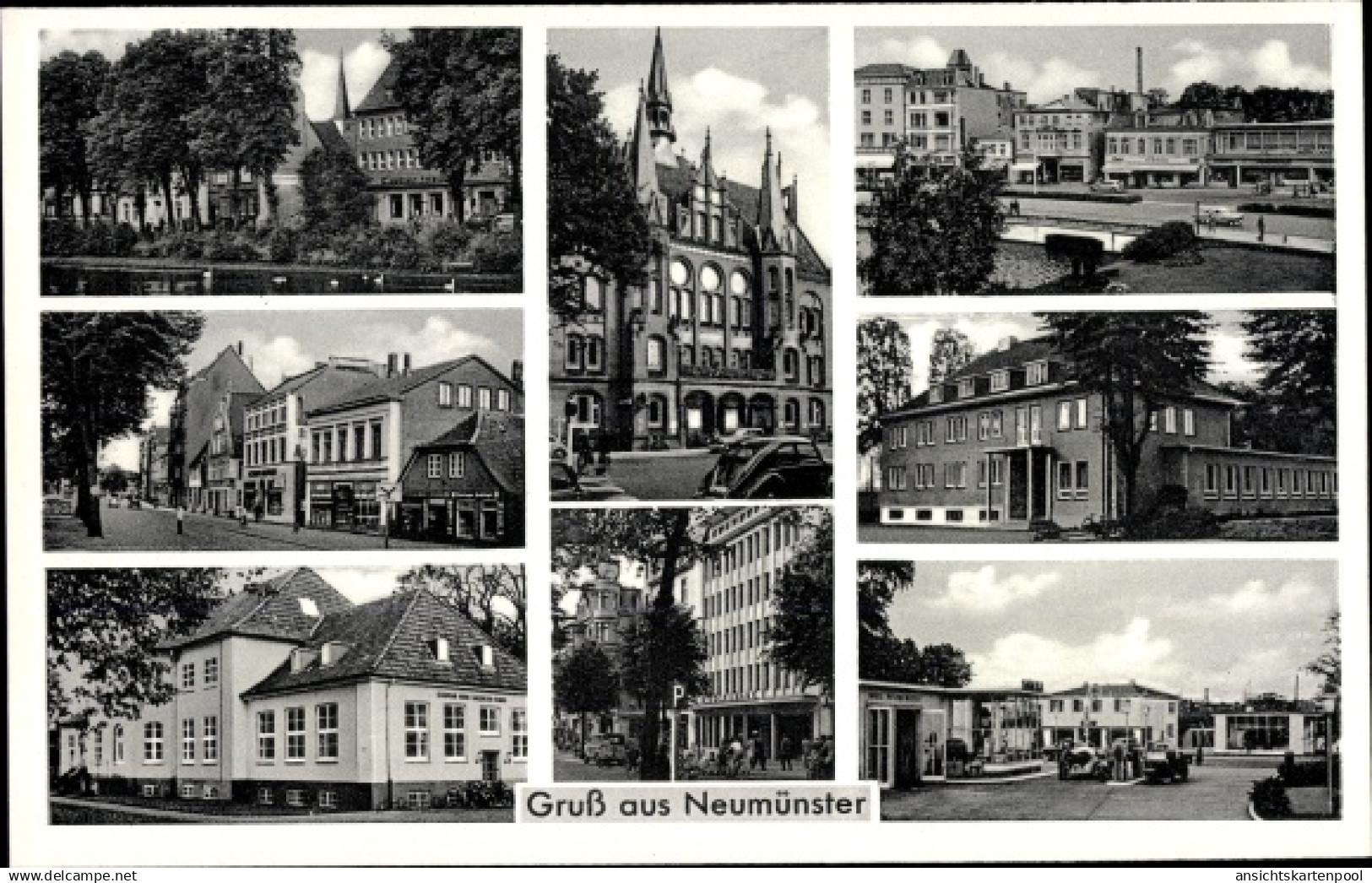 CPA Neumünster in Schleswig Holstein, Casper von Saldern Haus, Volksbank, Kirche, Gebäude