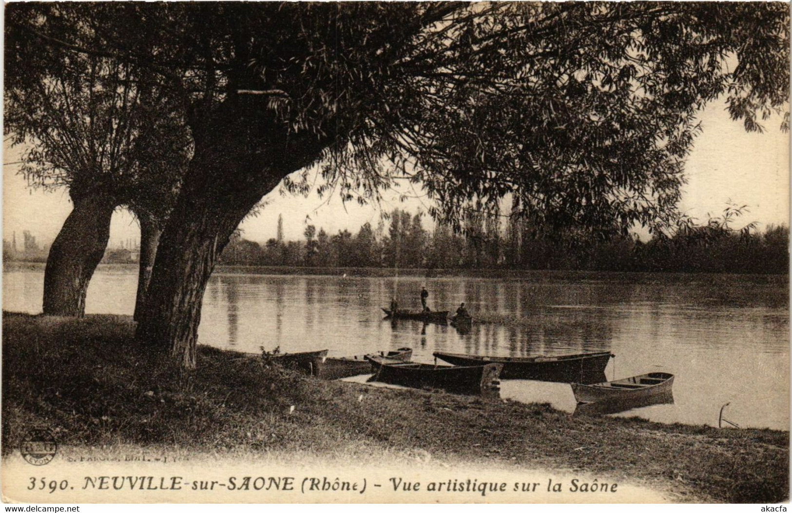 CPA NEUVILLE-sur-SAONE - Vue artistique sur la Saone (639827)