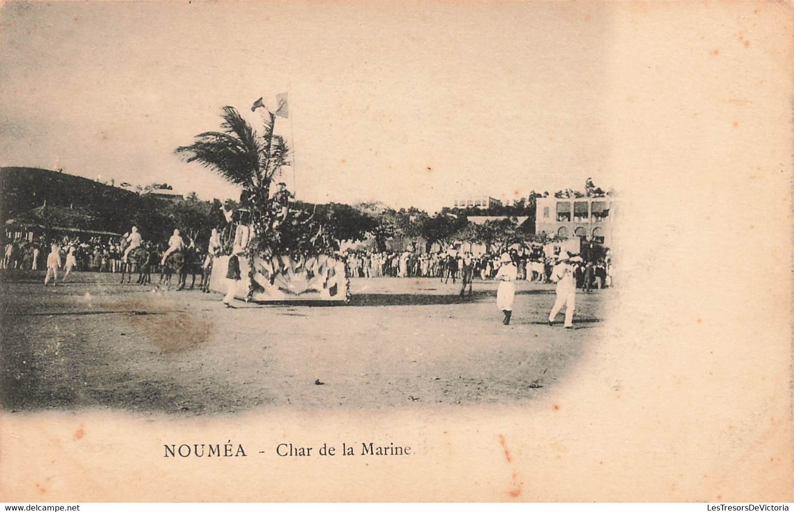 CPA NOUVELLE CALEDONIE - Noumea - char de la marine - fetes du cinquantenaire