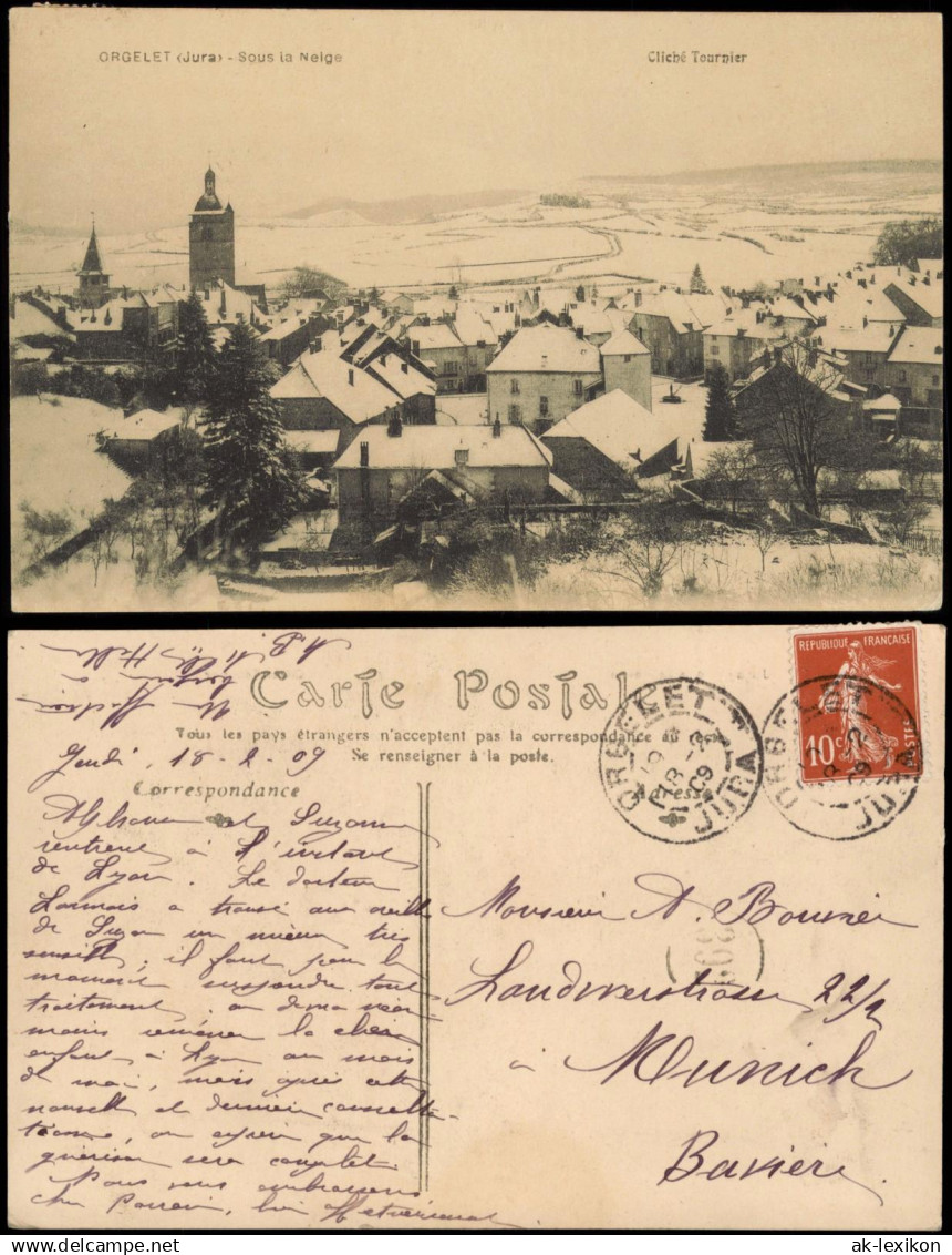 CPA Orgelet (Jura) Stadt im Winter 1909