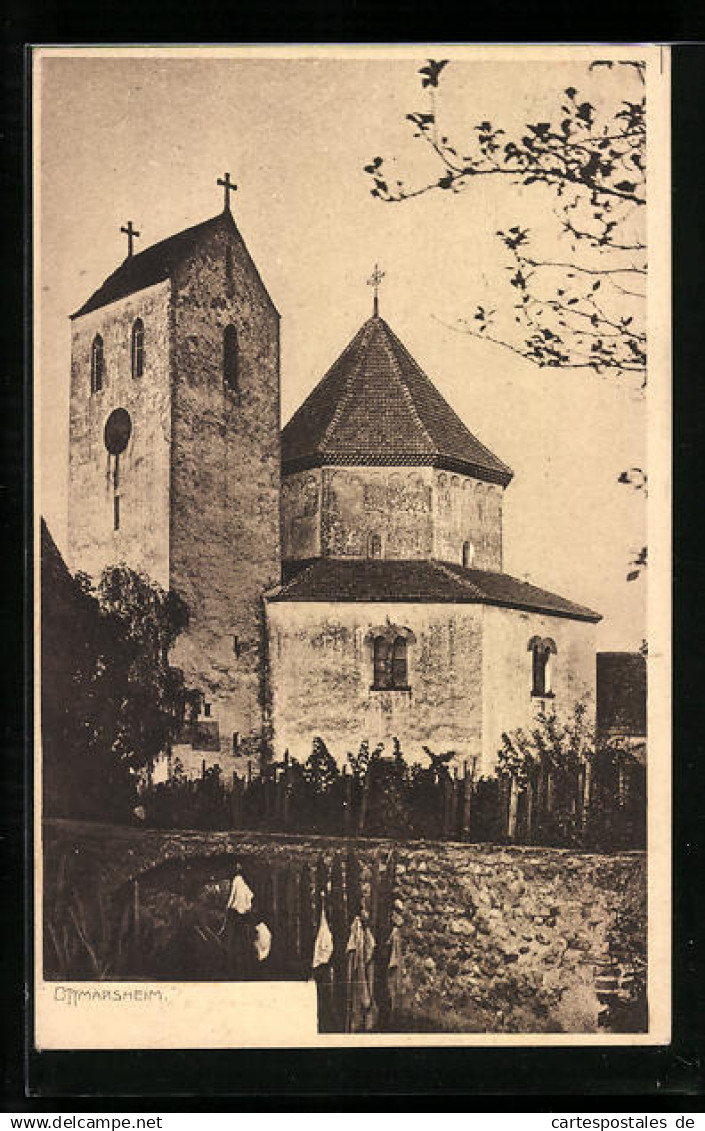 CPA Ottmarsheim,  vue de l'Église