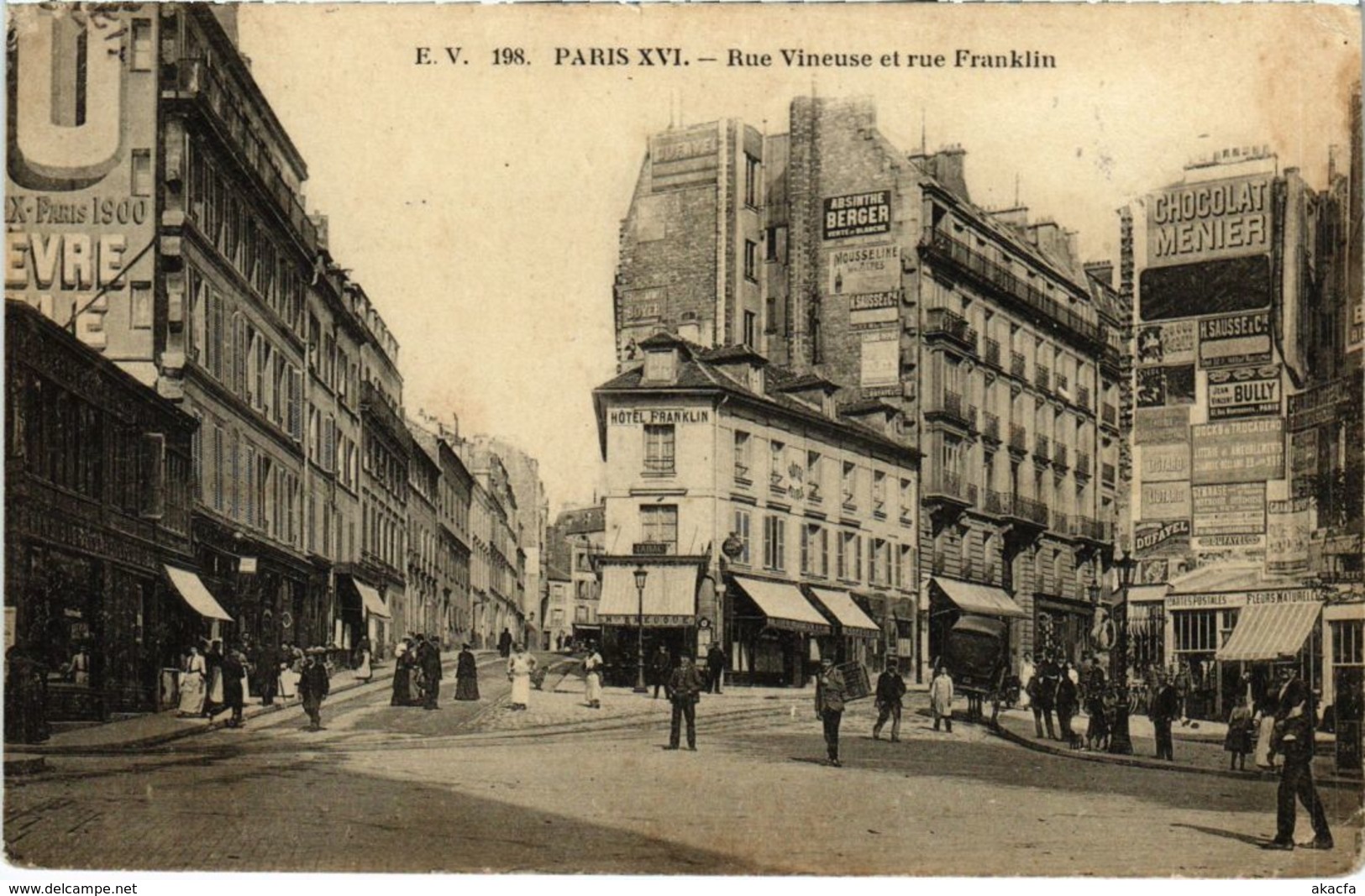 CPA PARIS 16e Rue Vineuse et rue Franklin (66612)