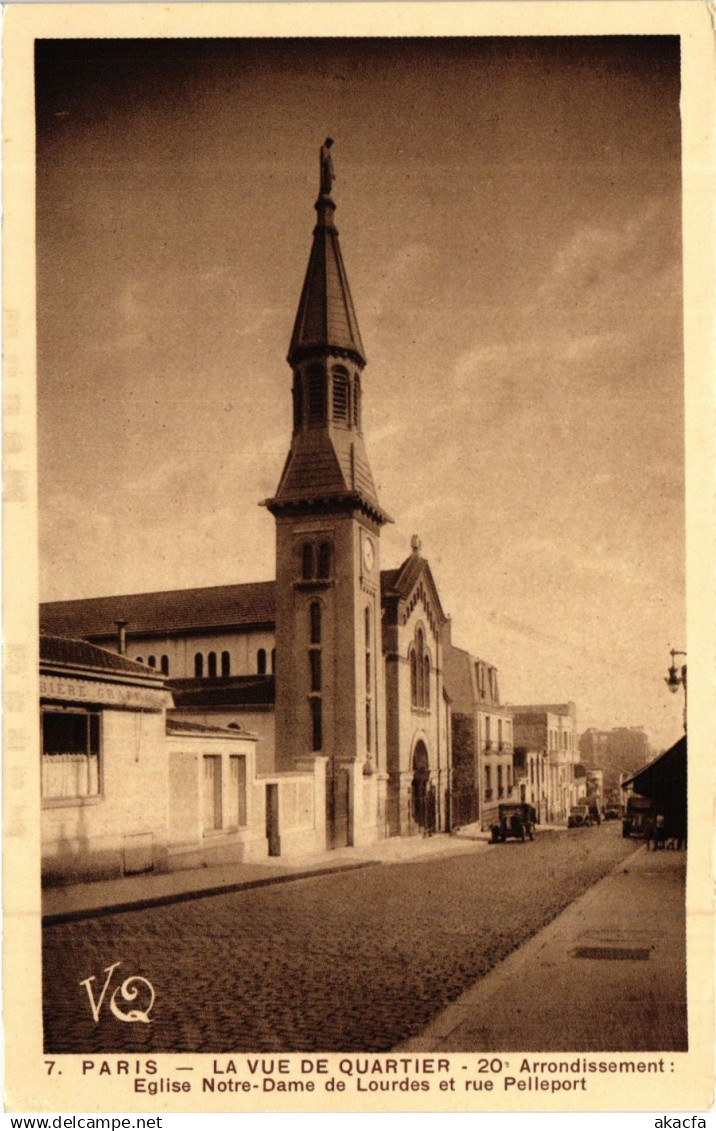 CPA PARIS 20e La vue de Quartier 20 Arrondissement Eglise Notre-Dame de (254781)