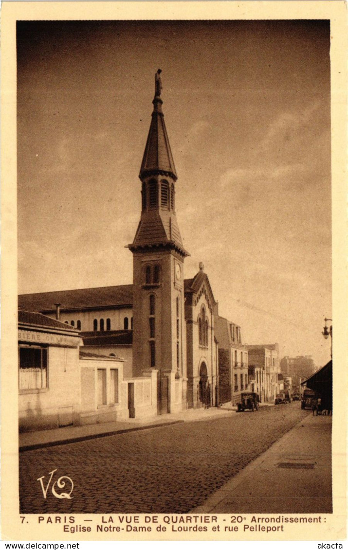 CPA PARIS 20e La vue de Quartier 20 Arrondissement Eglise Notre-Dame de (254848)