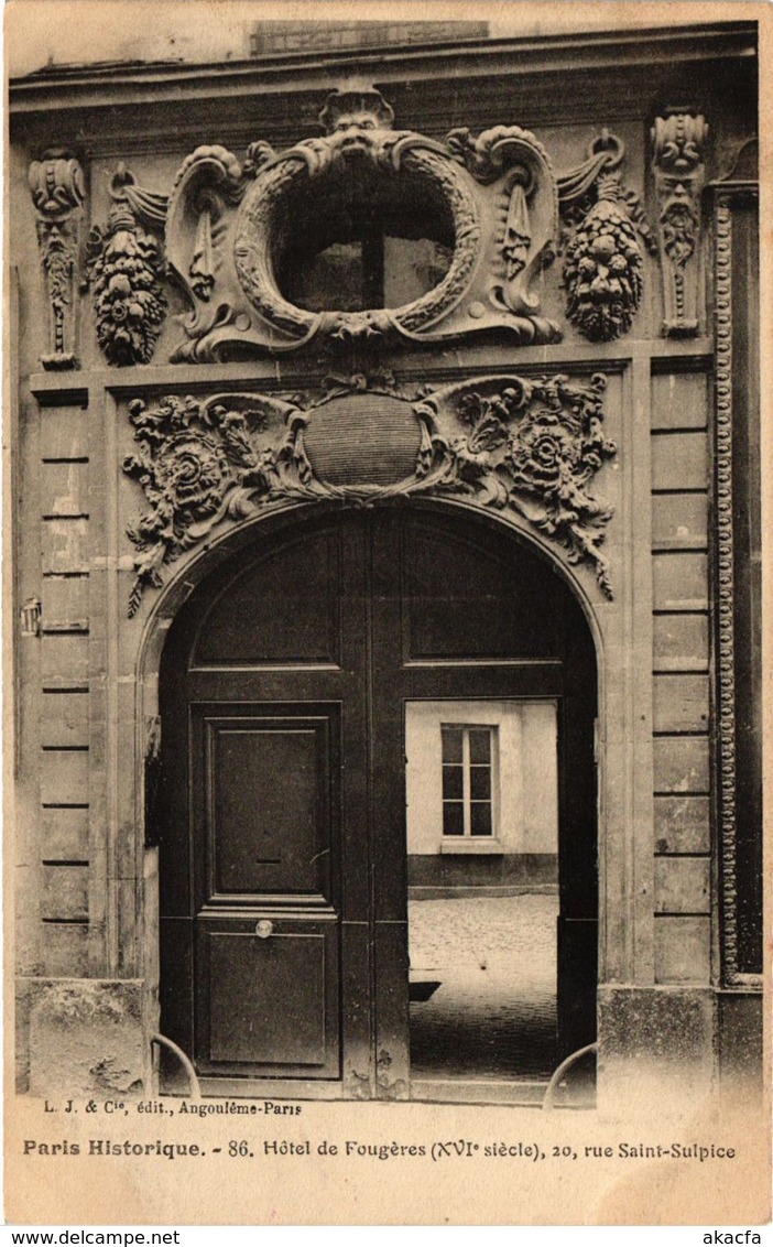 CPA Paris 6e Paris-Hotel de Fougéres, rue Saint-Sulpice (312953)