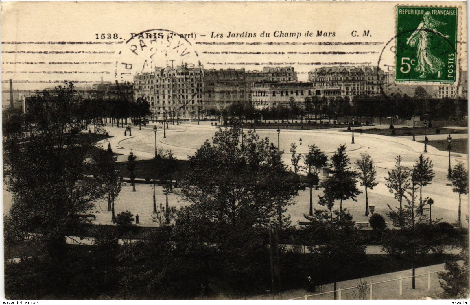 CPA PARIS 7e-Les Jardins du Champ de Mars (327837)