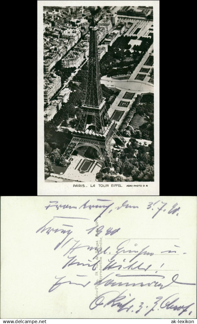 CPA Paris Luftbild Eiffelturm 1965