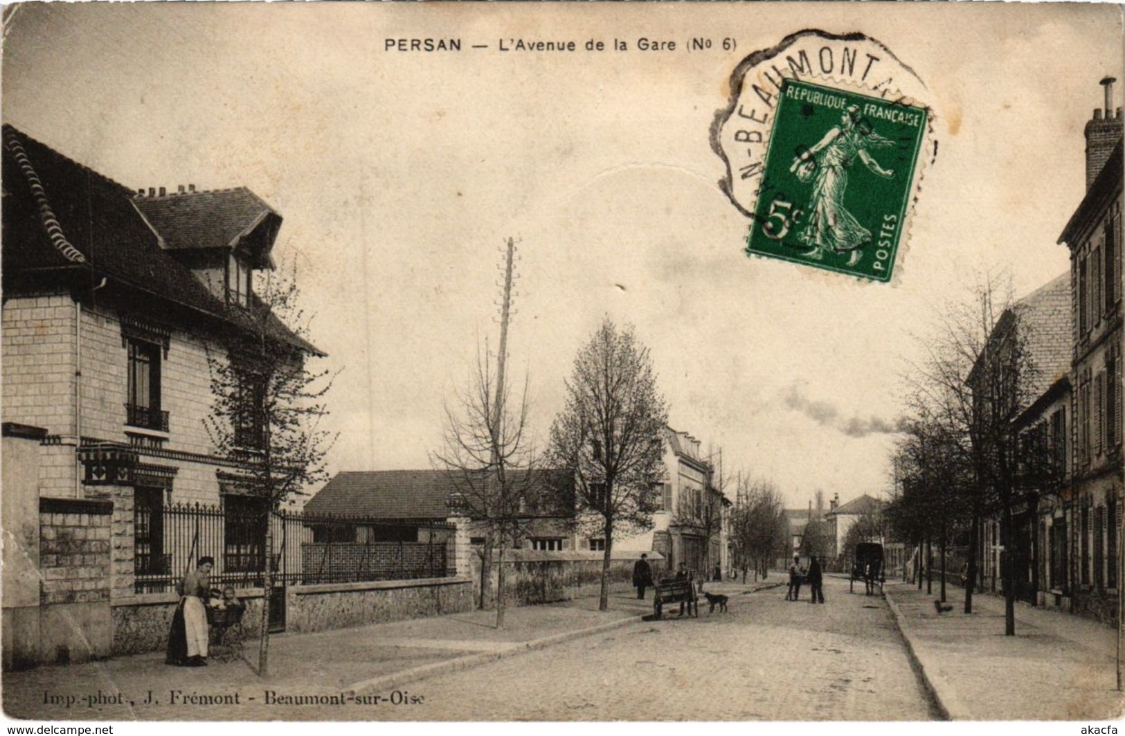 CPA PERSAN - L'Avenue de la Gare (107751)