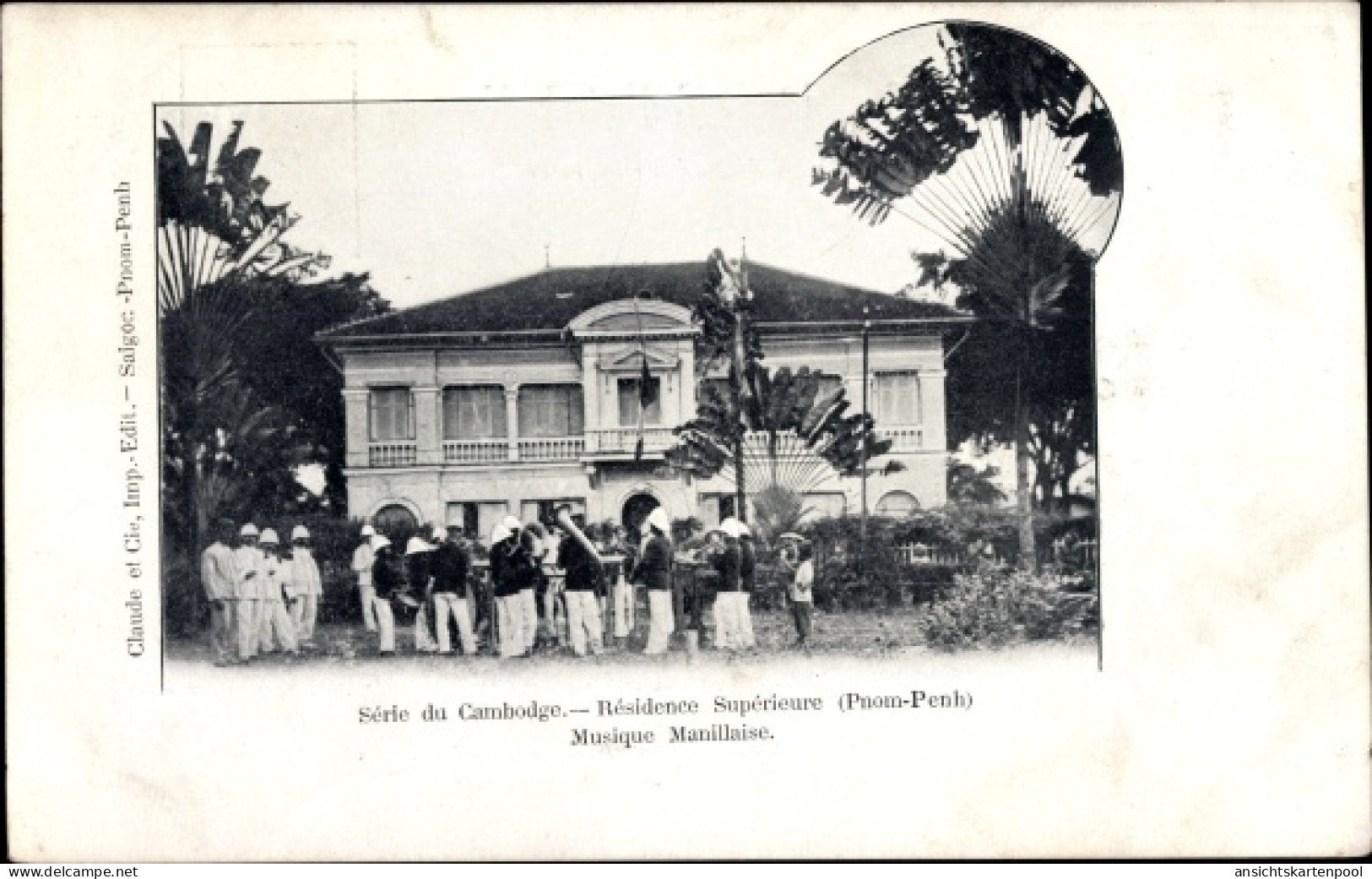 CPA Phnom Penh Kambodscha, Residence Superieure, Musique Manillaise