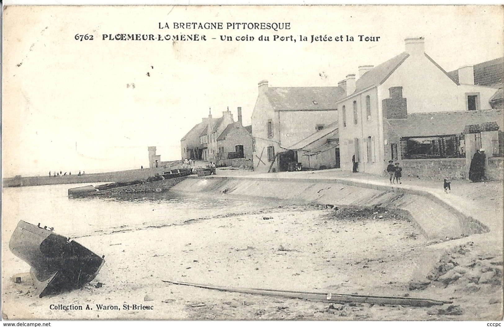 CPA Ploemeur - Lomener Un coin du Port La Jetée et la Tour