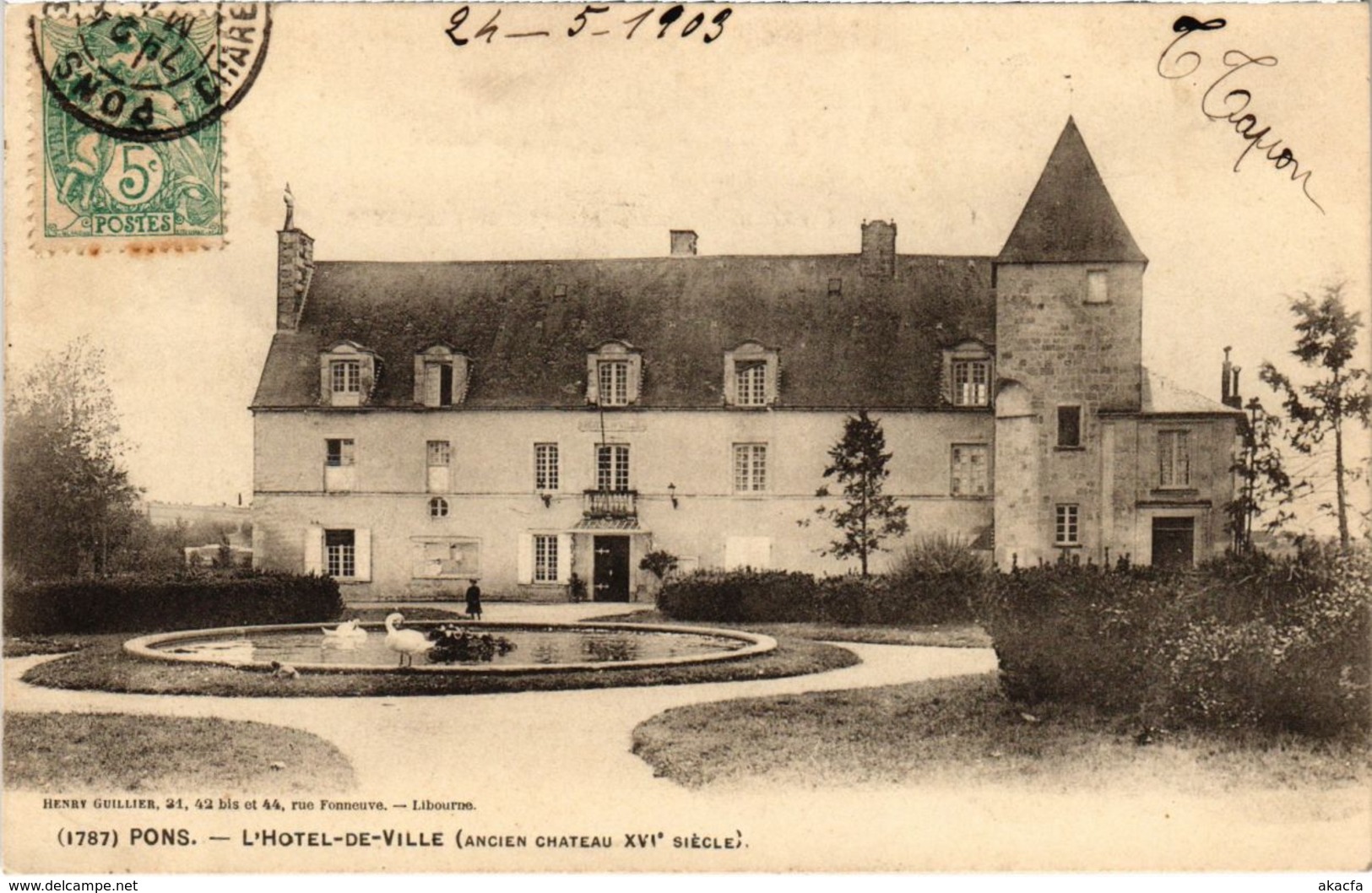 CPA PONS - L'Hotel-de-Ville (104413)