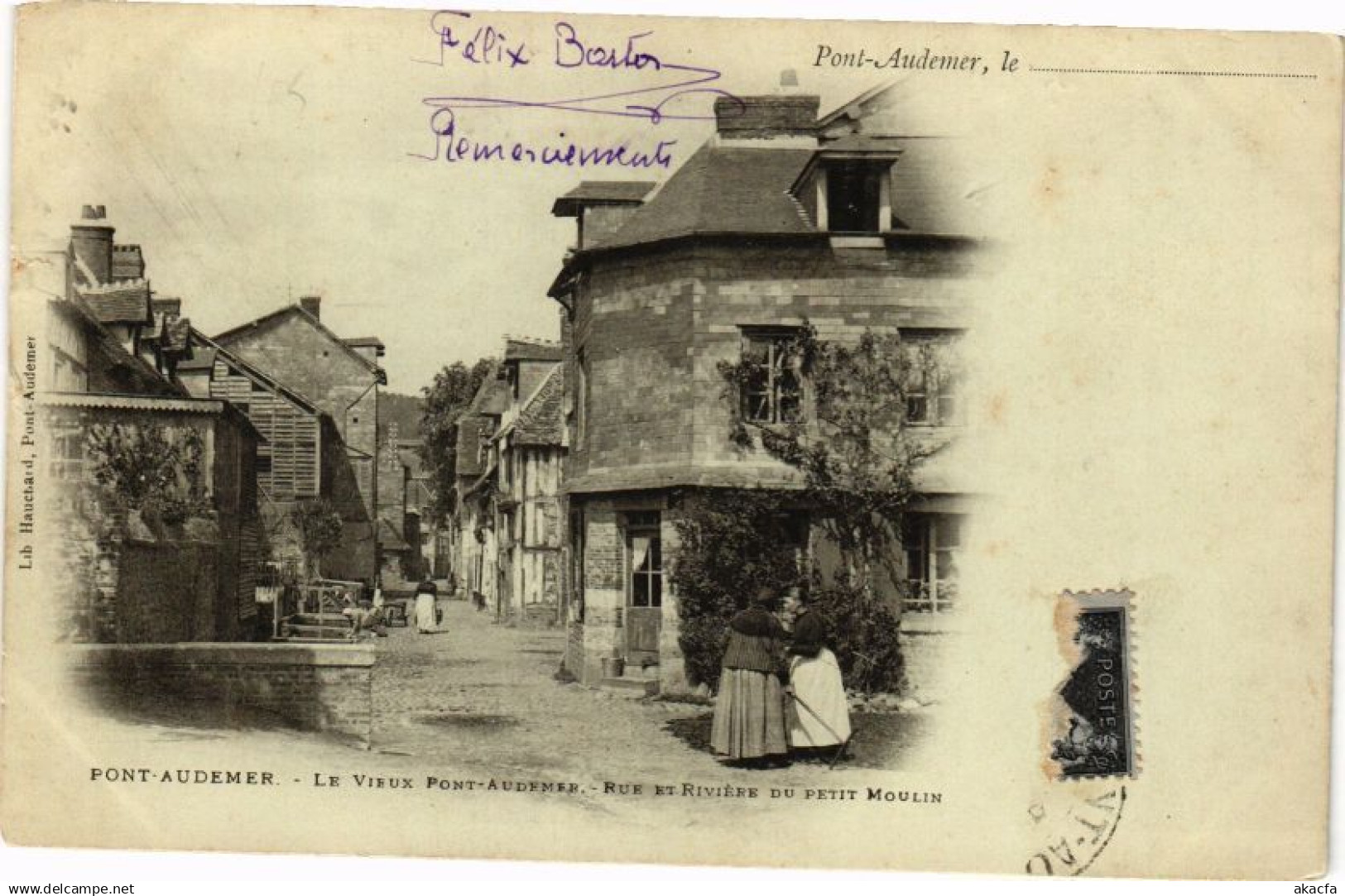 CPA PONT-AUDEMER - le Vieux PONT-AUDEMER Rue et Riviere du Petit... (182219)