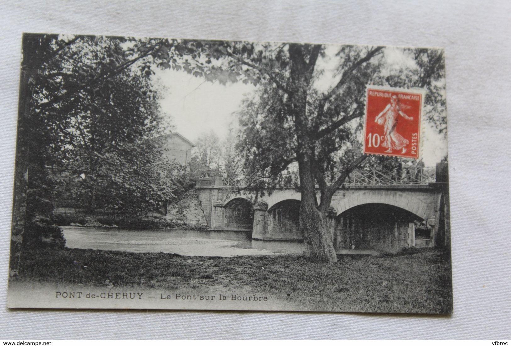 Cpa , Pont de Chéruy, le pont sur la Bourbre, Isère 38