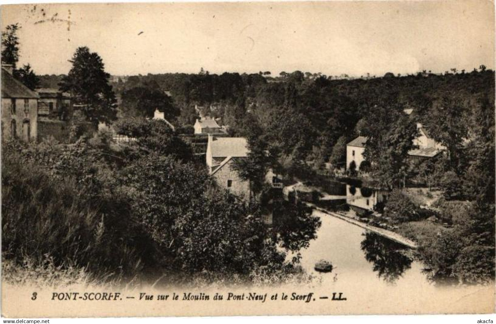 CPA PONT-SCORFF - Vue sur le Moulin du Pont - Neuf et le Scorff (209859)