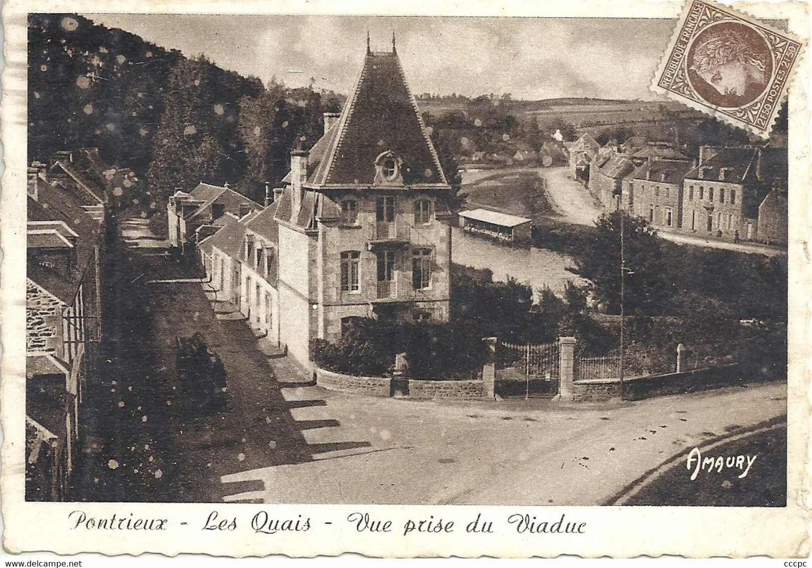 CPA Pontrieux Les Quais Vue prise du Viaduc