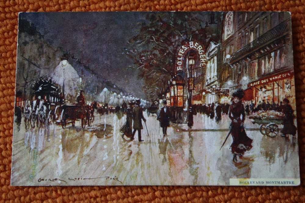 CPA Précurseur Imprimé  1903 DESSIN AQUARELLE  PEINTURE Signée => PARIS 75  BOULEVARD MONTMARTRE