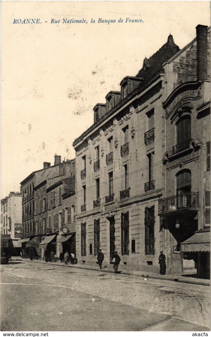 CPA Roanne- Rue Nationale, la Banque de France FRANCE (907267)