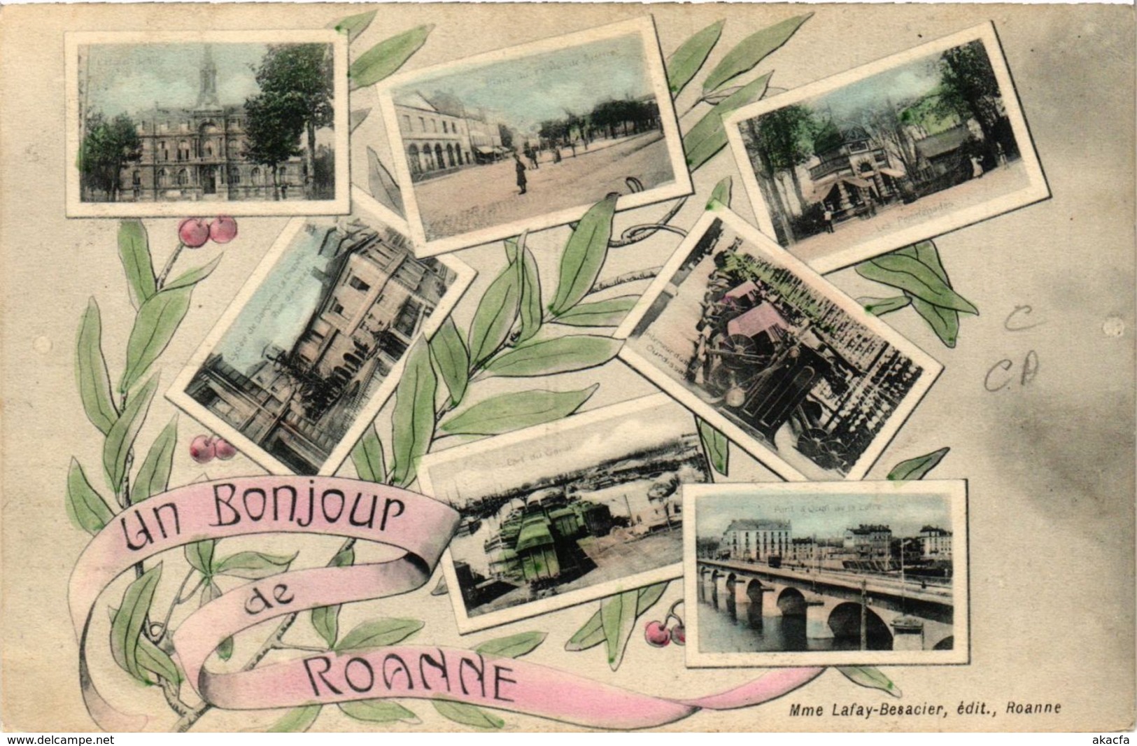 CPA ROANNE Un Bonjour de ROANNE (338898)