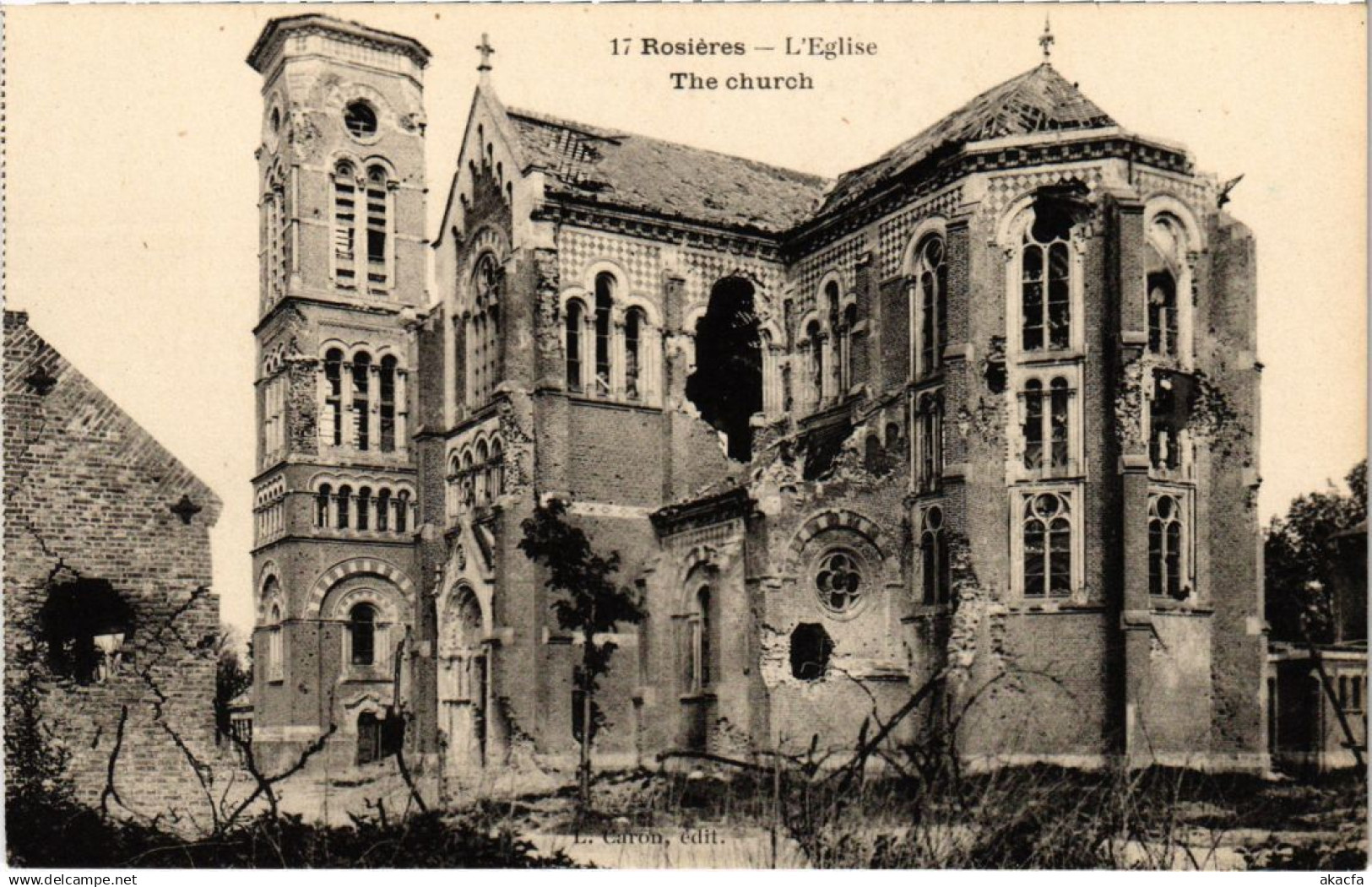 CPA ROSIERES-en-SANTERRE L'Eglise - Ruines (1292585)