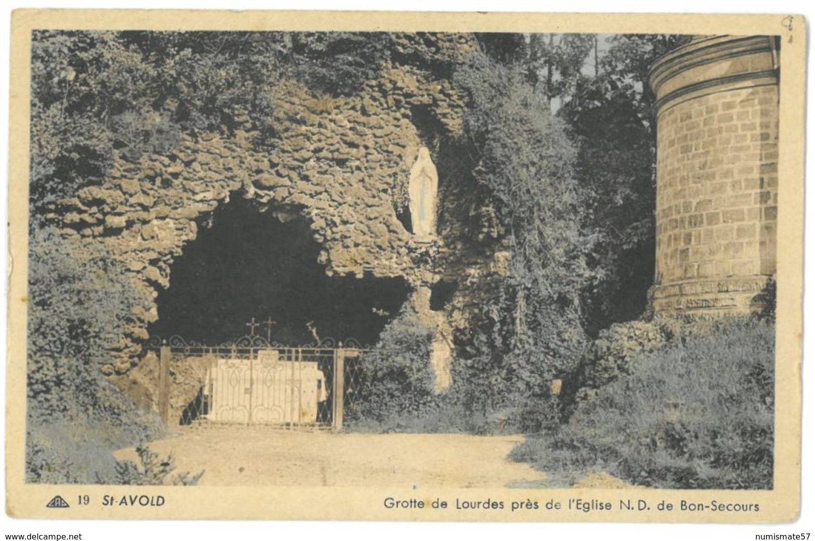 CPA SAINT-AVOLD - Grotte de Lourdes près de l'Eglise N.D. de Bonsecours - Ed. A. Merle , Saint Avold n°19