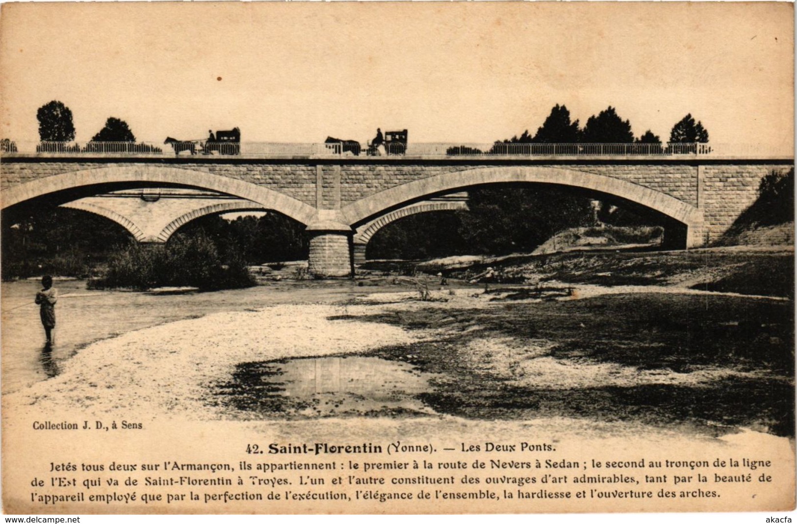 CPA Saint-Florentin - Les Deux Ponts FRANCE (960816)